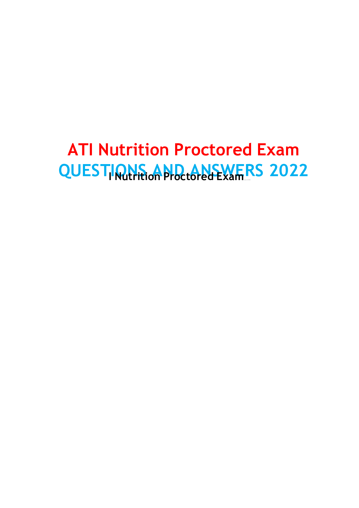 Preview image for ATI Nutrition Proctored Exam WITH(questions and  ANSWERS included)